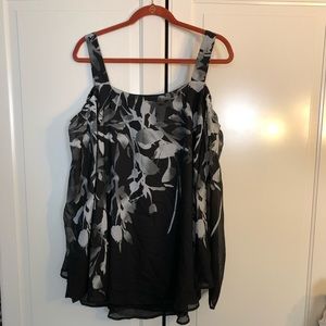 Printed Cold Shoulder Top